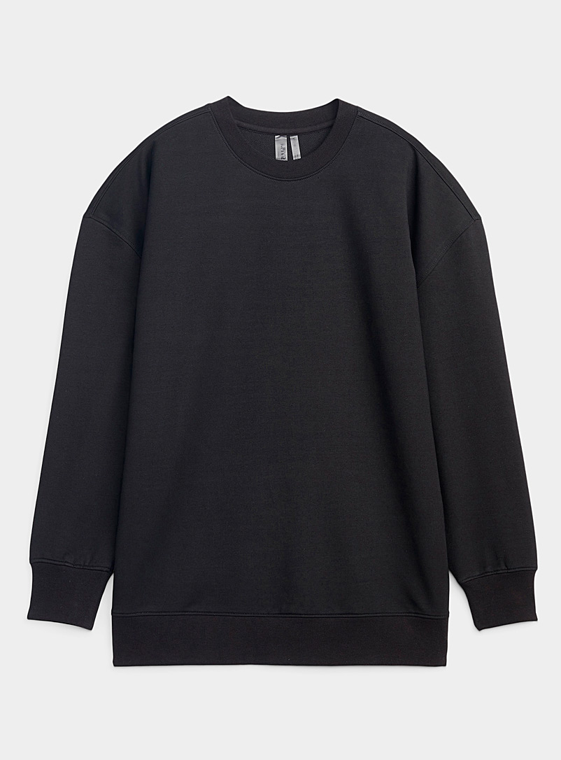 I.FIV5 Black Organic cotton oversized crew-neck sweatshirt for women