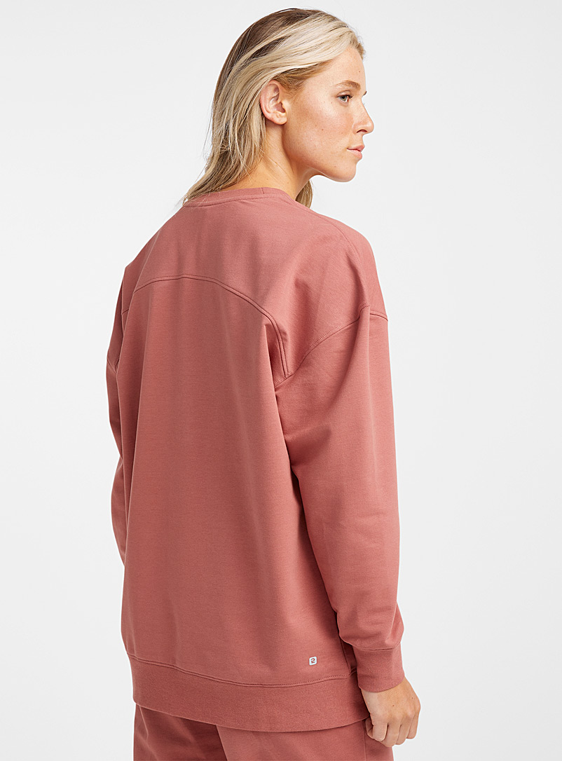 I.FIV5 Dusky Pink Organic cotton oversized crew-neck sweatshirt for women