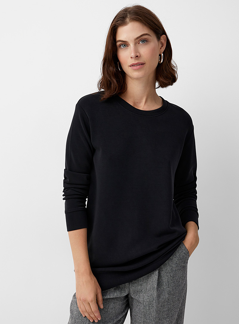 Contemporaine Black Cozy jersey tunic sweatshirt for women