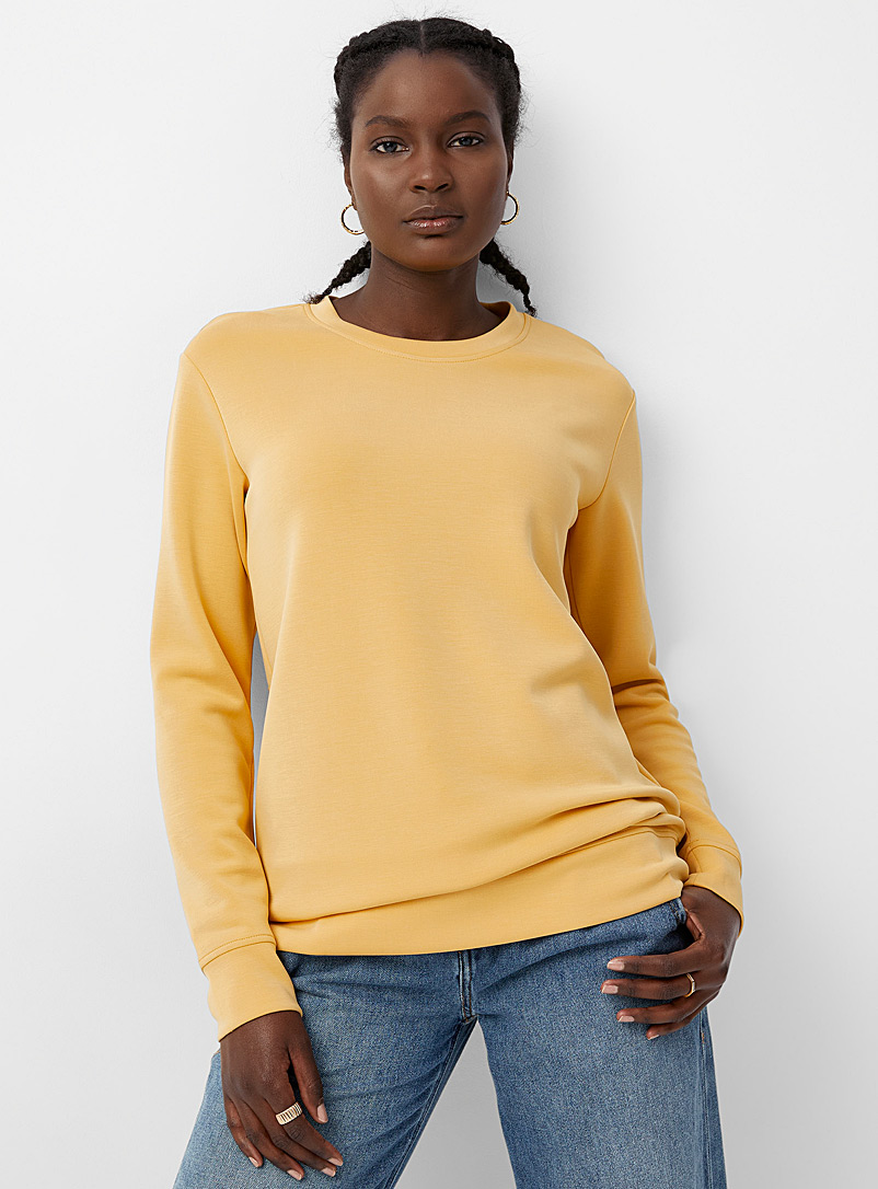 Contemporaine Golden Yellow Cozy jersey tunic sweatshirt for women