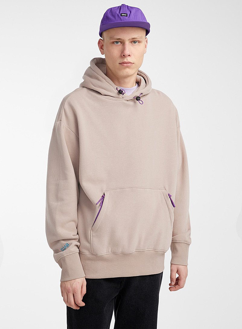 Djab Ecru/Linen Utility cord hoodie for men