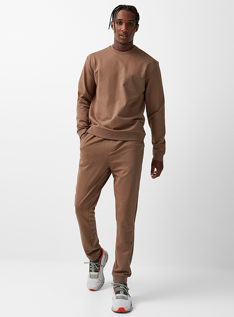 I.FIV5: Le jogger minimaliste jersey envers sergé Brun pâle-taupe pour homme