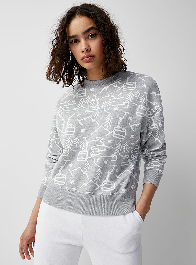 Twik Black and White Nature print sweatshirt for women