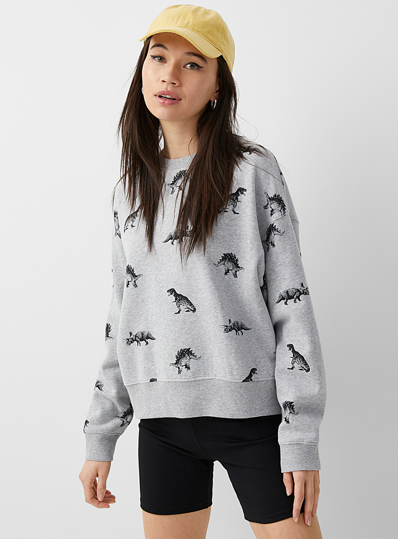 Twik Grey Nature print sweatshirt for women