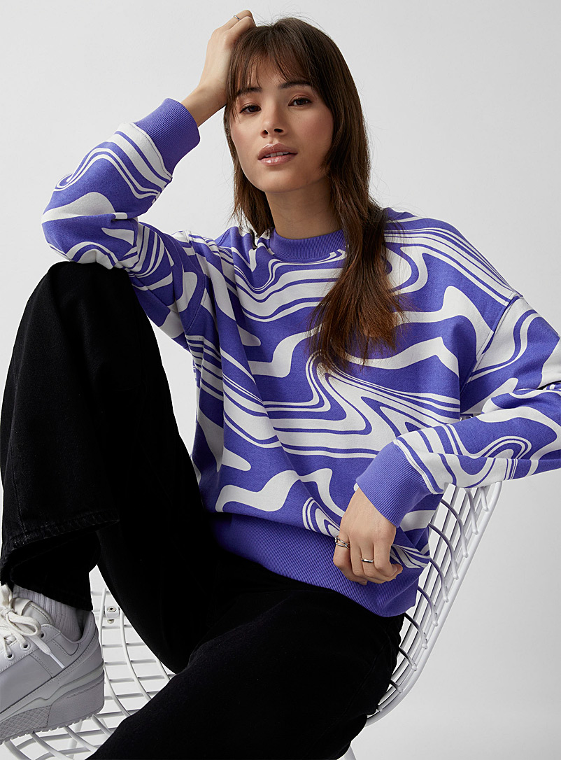 Twik Purple Nature print sweatshirt for women