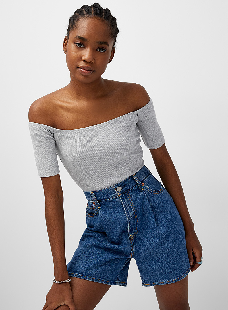 Exposed shoulder crop top | Twik 