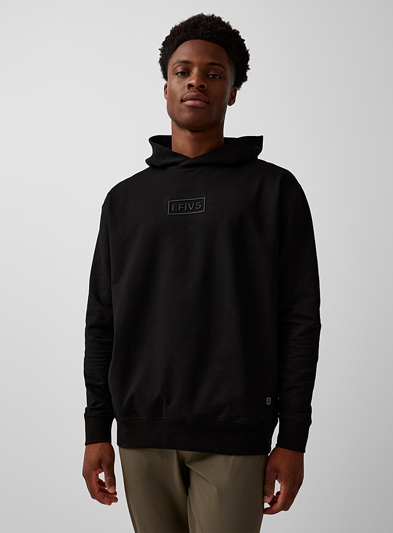 I.FIV5 Patterned Black Twill-backed sweatshirt for men