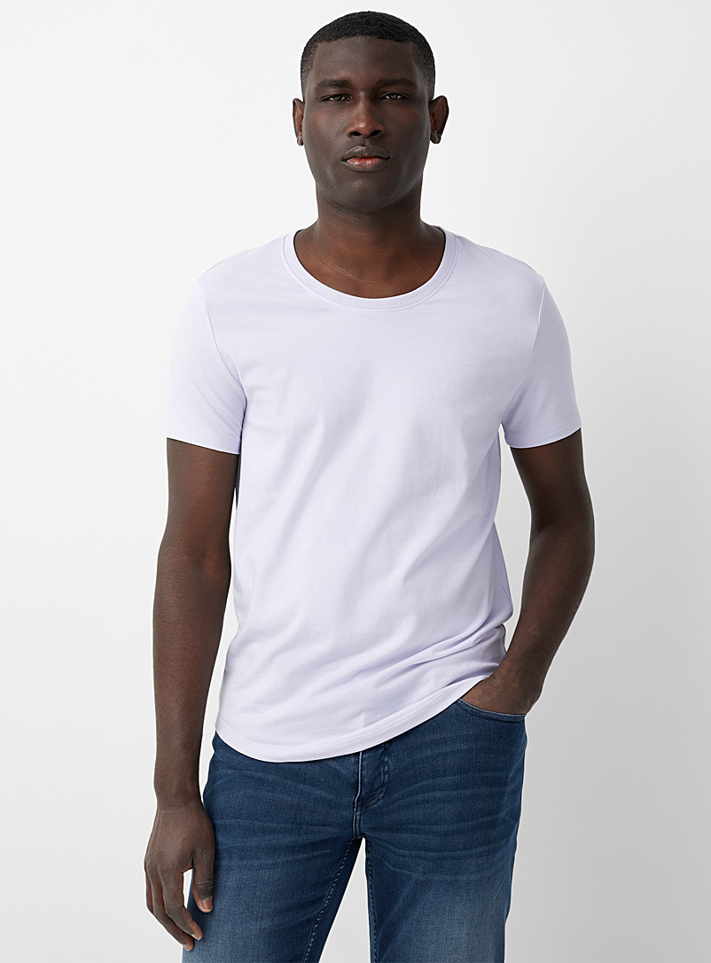 Le 31: Le t-shirt ajustée col rond dégagé Bleu pâle-bleu poudre pour homme