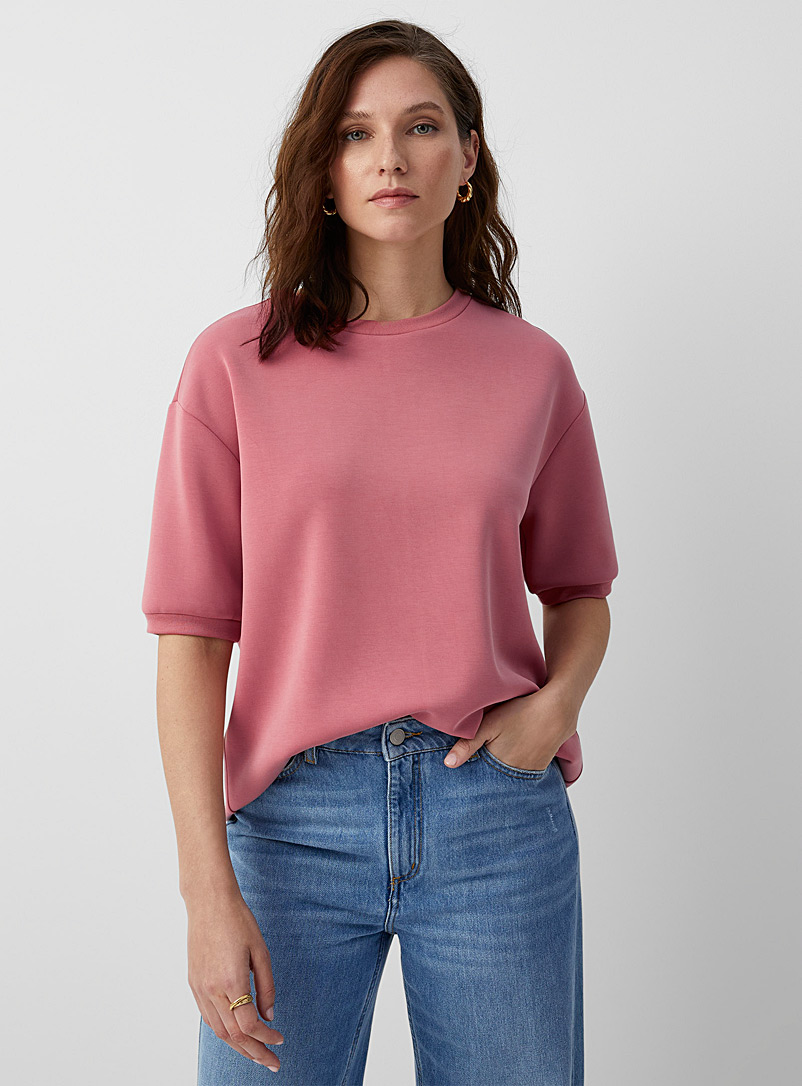 Contemporaine Pink Peachskin short-sleeve sweatshirt for women