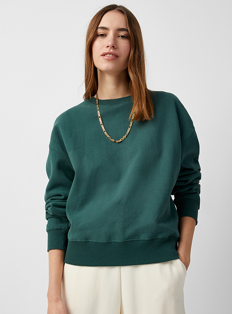Twik Green Organic cotton fleece-interior sweatshirt for women