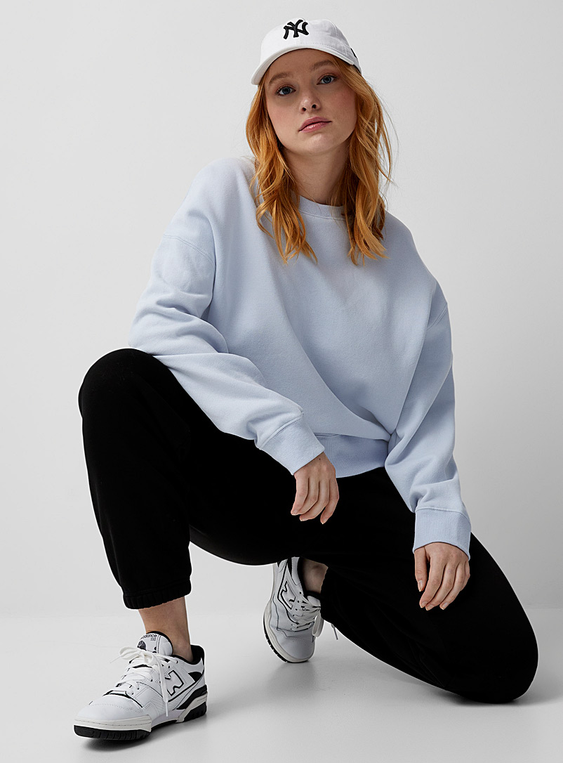 Twik Teal Organic cotton fleece-interior sweatshirt for women