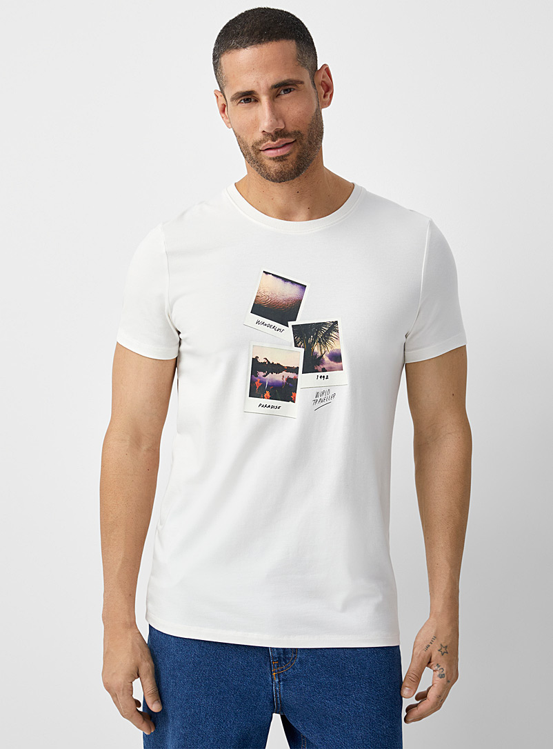 Le 31: Le t-shirt estival Beige crème pour homme
