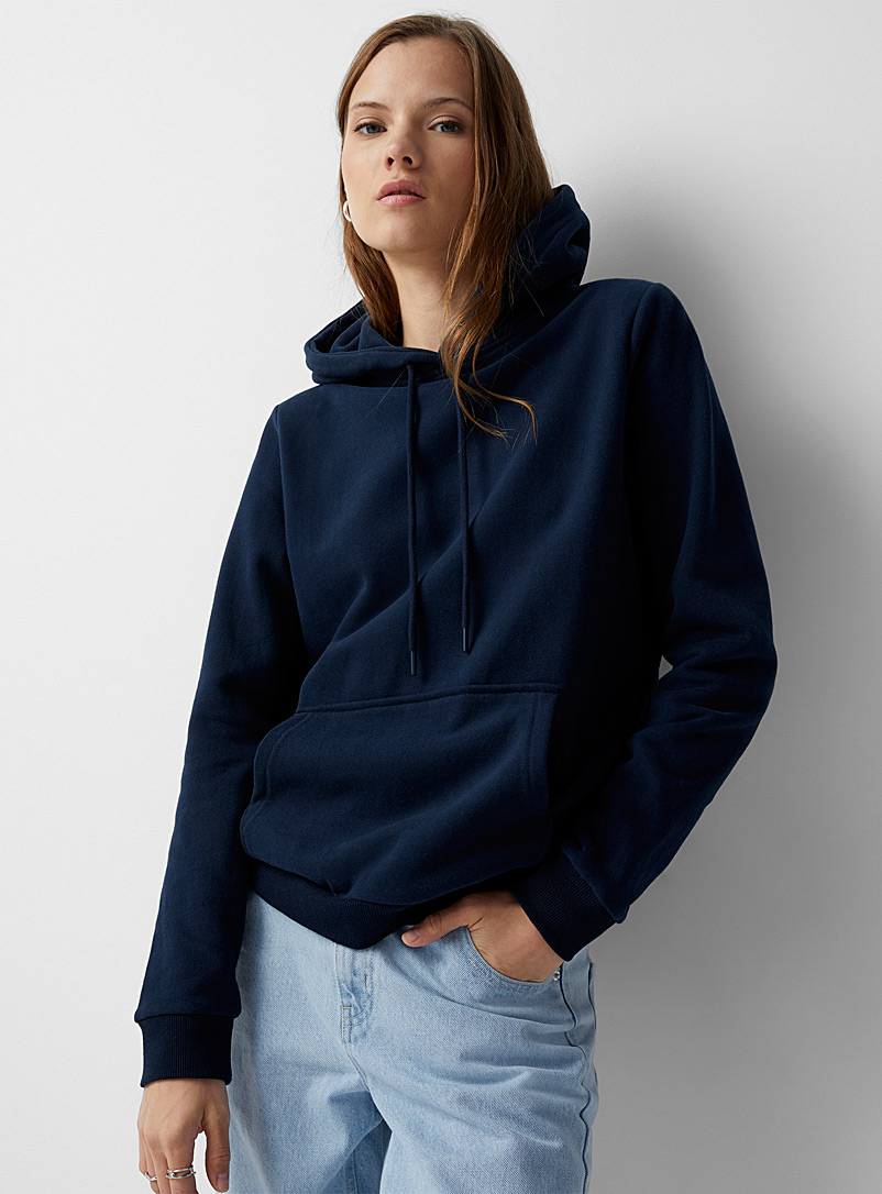 Twik Marine Blue Fleece-lined hoodie for women