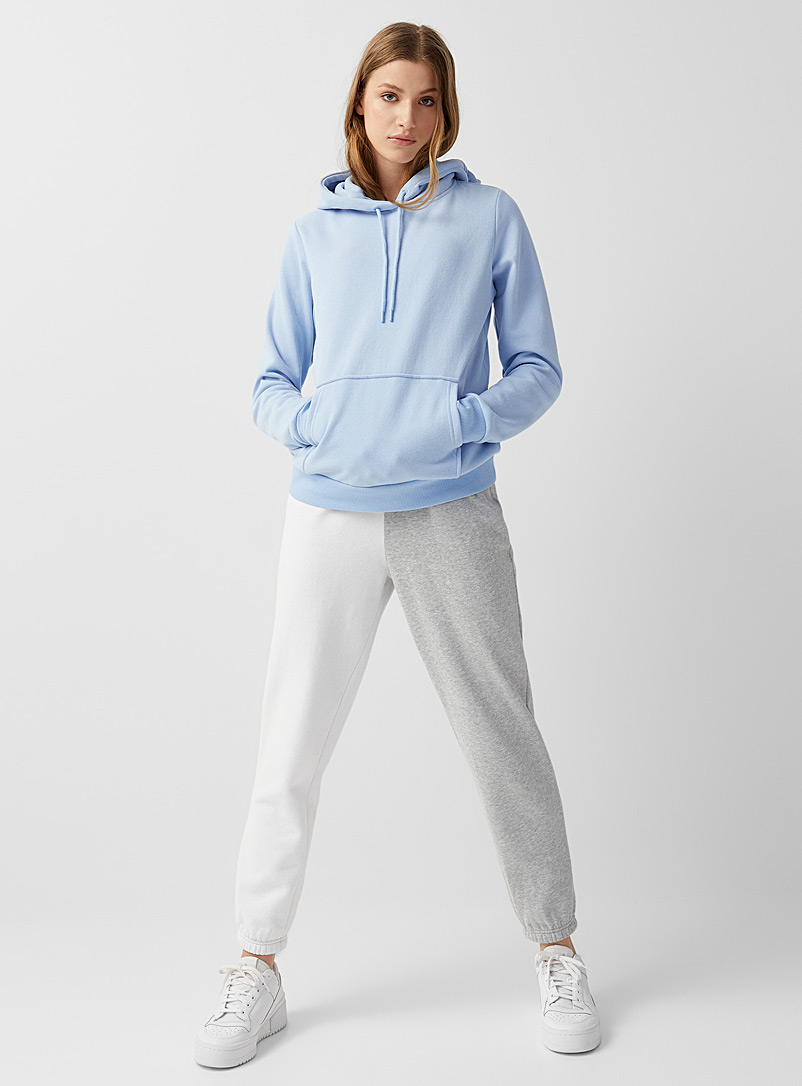Twik Baby Blue Fleece-lined hoodie for women