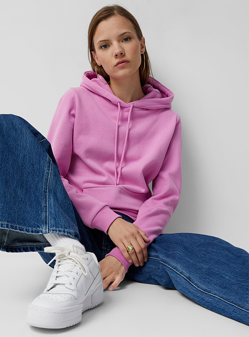 Twik Pink Fleece-lined hoodie for women