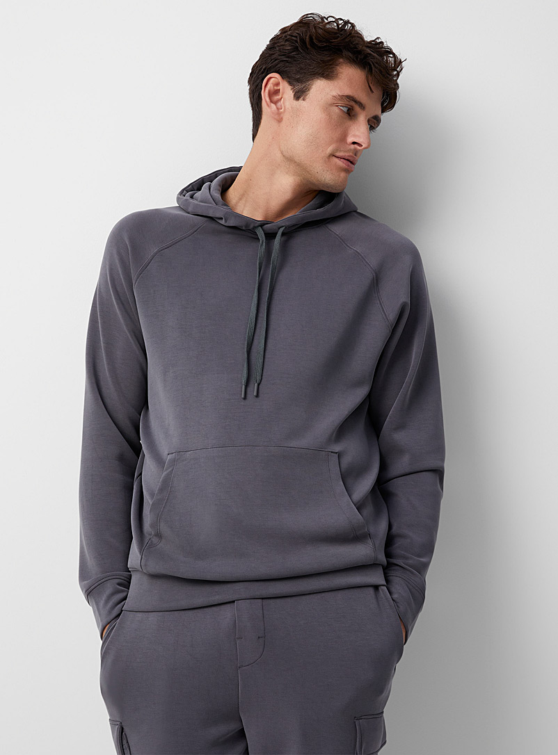 Le 31 Grey Peachskin lounge hoodie for men