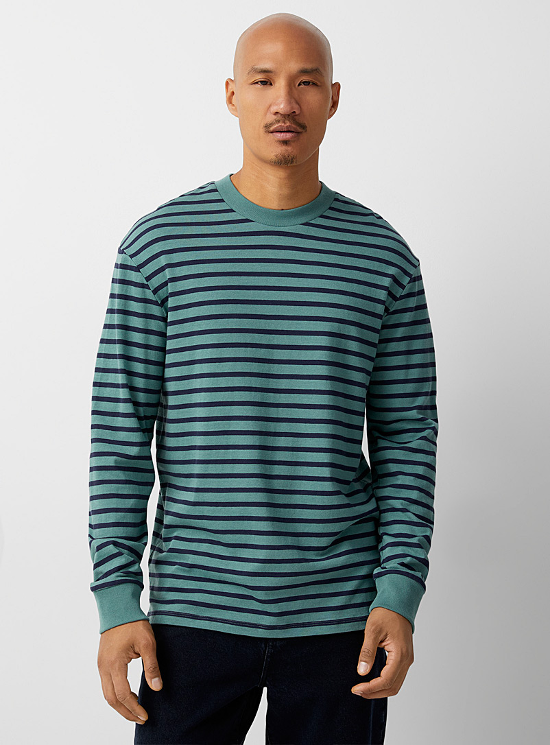 Le 31 Green Twin-stripe T-shirt for men