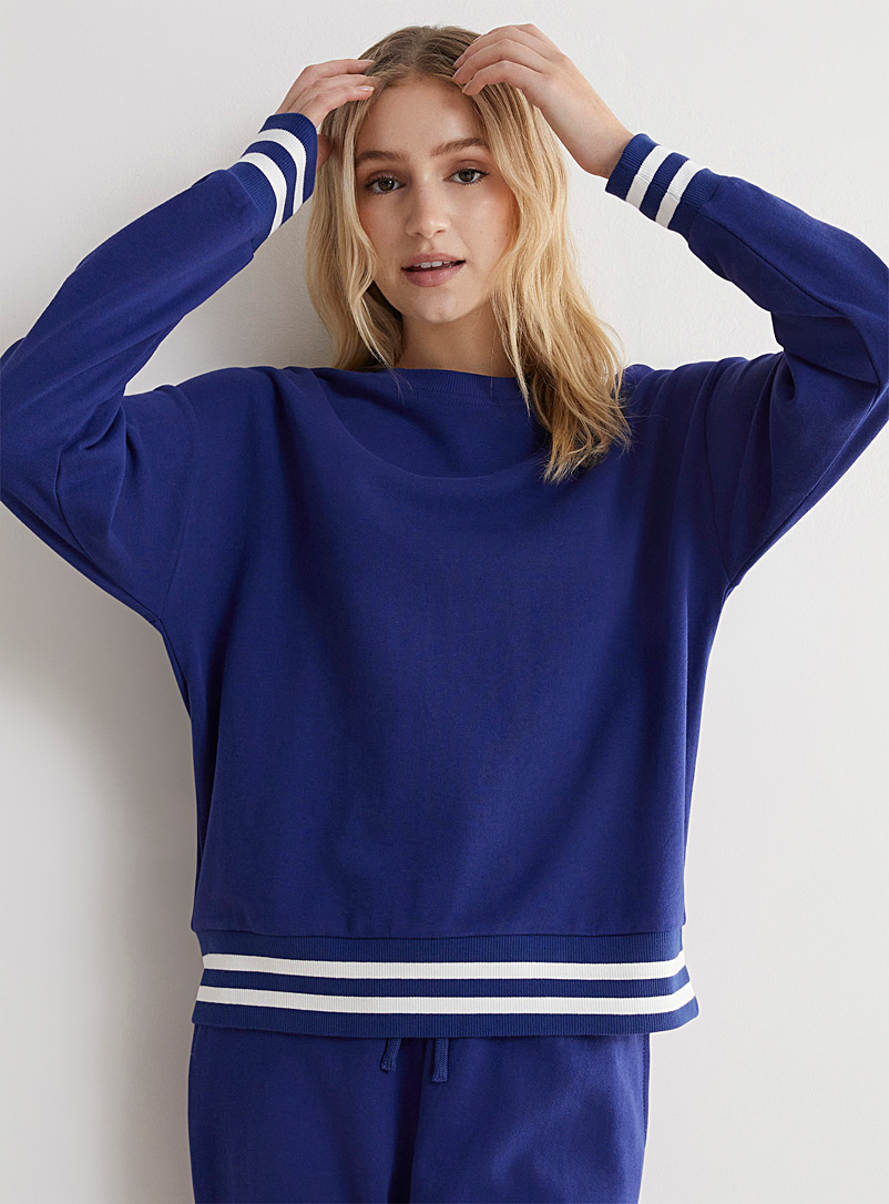 Miiyu x Twik Dark Blue Athletic lounge sweatshirt for women