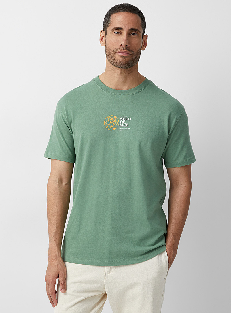 Le 31 Green Well-being print T-shirt for men