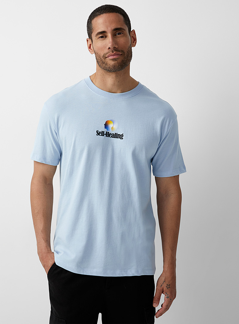 Le 31 Blue Well-being print T-shirt for men