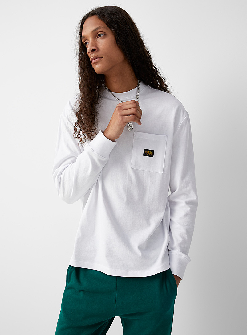 Djab: Le t-shirt ample pochette logo DJAB 101 Blanc pour homme
