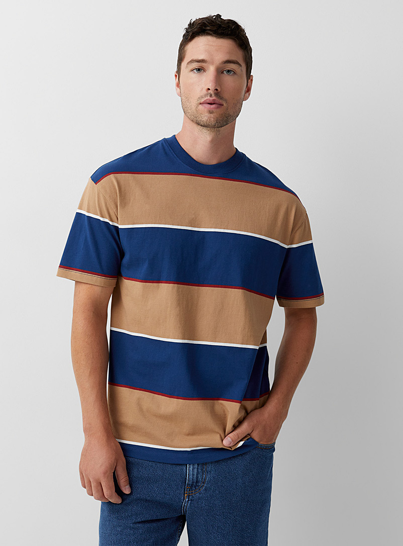 Le 31 Brown Campus stripe T-shirt for men