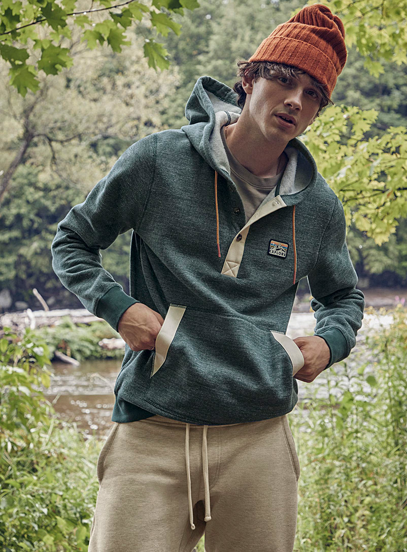 Le 31 Green Explore Henley hoodie for men