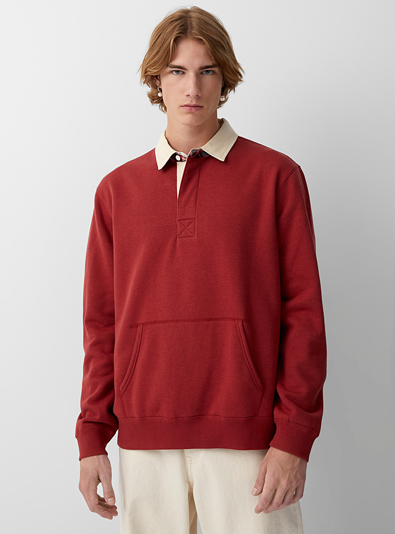 Le 31 Red Rugby sweatshirt for men