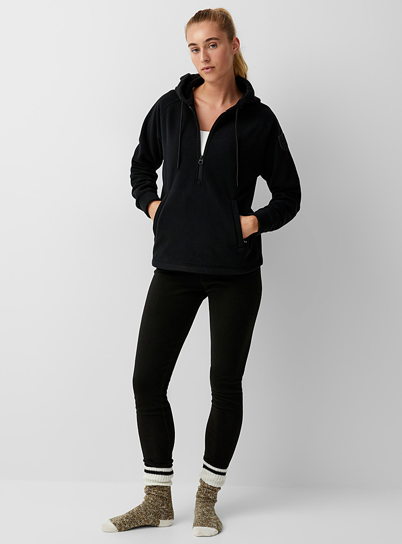 I.FIV5: Le legging polaire taille haute fibres recyclées Noir pour femme