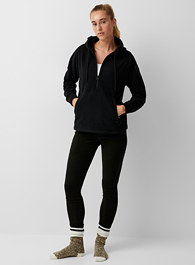 I.FIV5 Black Recycled fibre polar fleece high-rise legging for women