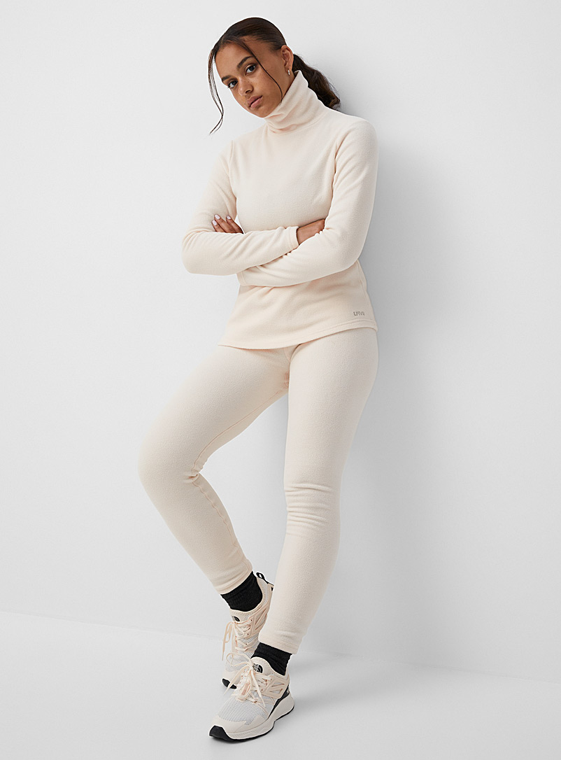 I.FIV5: Le legging polaire taille haute fibres recyclées Beige crème pour femme