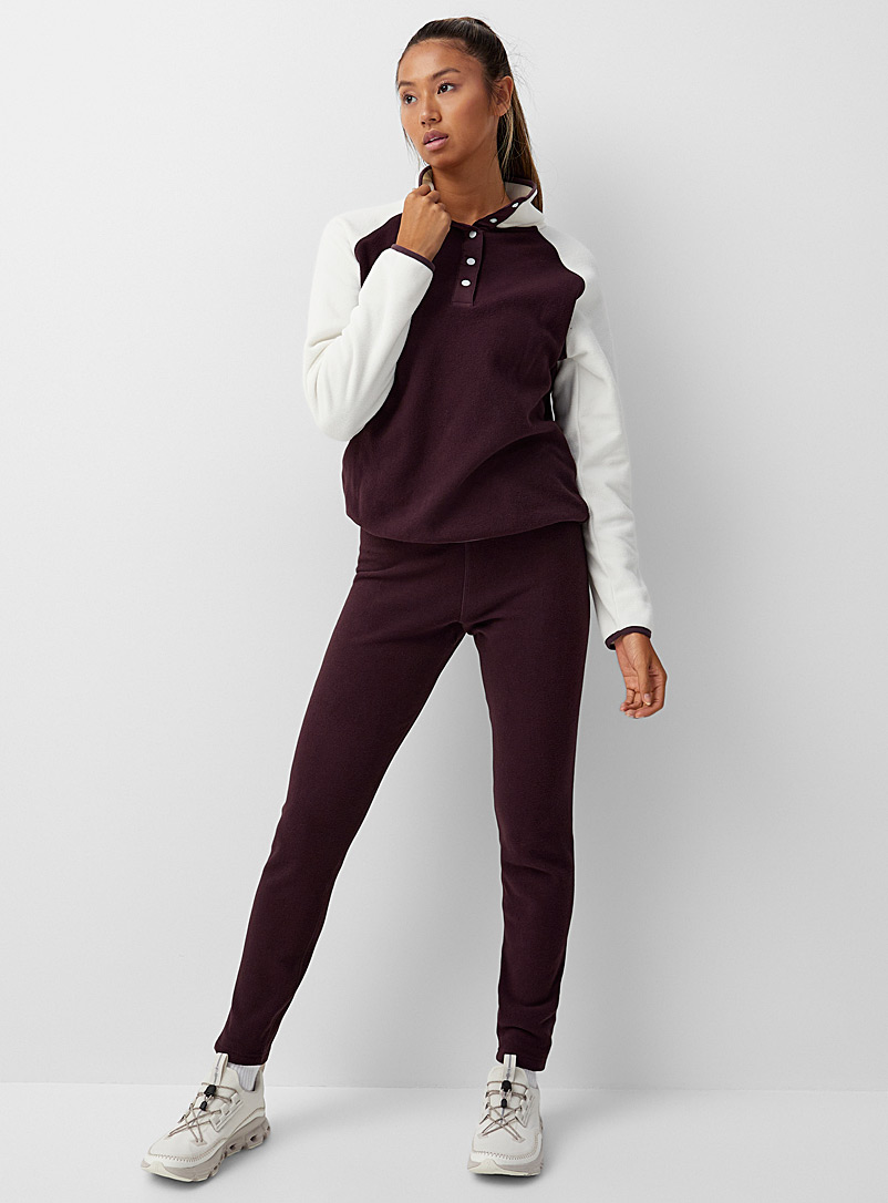 I.FIV5 Dark Brown Recycled fibre polar fleece high-rise legging for women