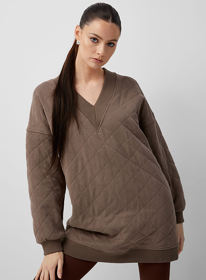 Icône Brown Diamond oversized V-neck sweatshirt for women