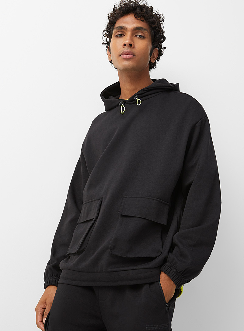 Djab Black Tactical interlock hoodie for men