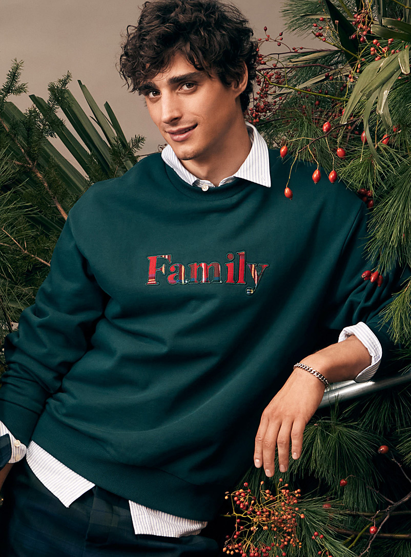 Le 31 Green Family tartan sweatshirt for men