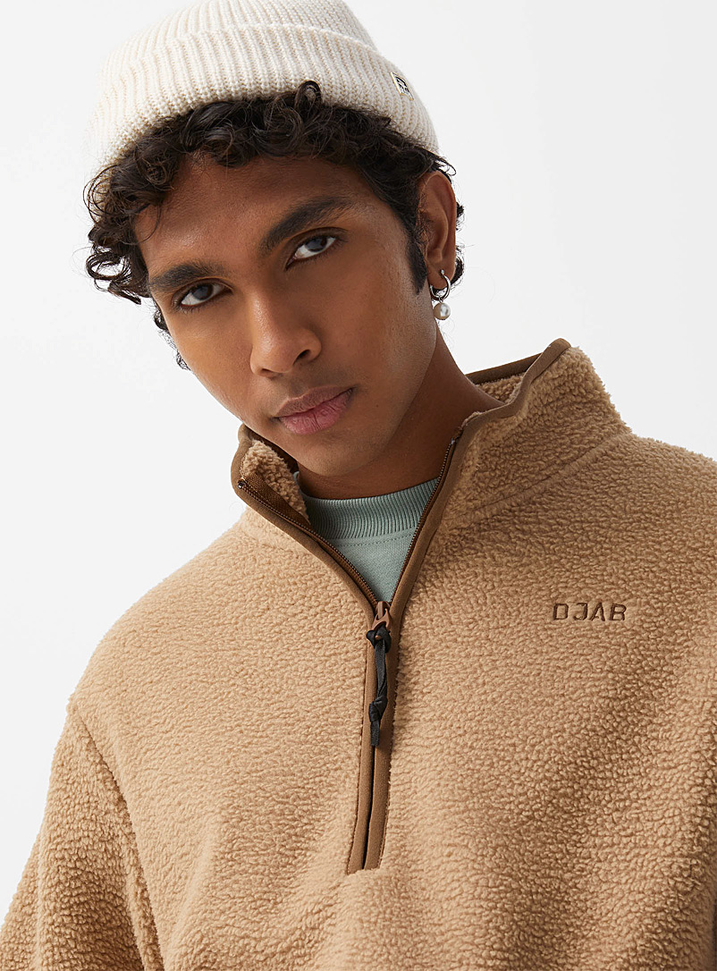 Djab Honey Zip-collar sherpa sweatshirt for men