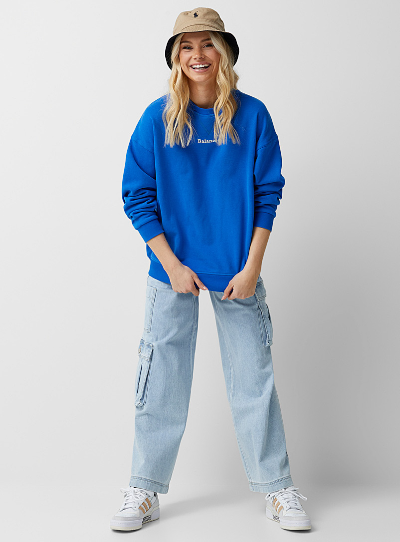 Twik Blue Balanced loose sweatshirt for women