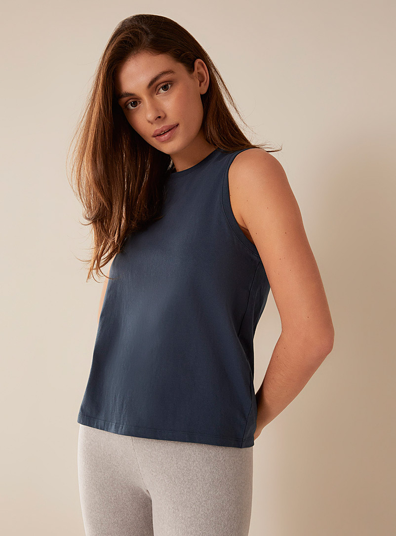 Miiyu: La camisole détente minimaliste Bleu foncé pour femme