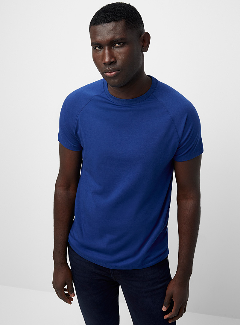 Le 31 Blue Raglan-sleeve fit T-shirt Muscle fit for men