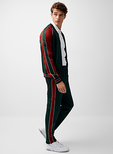 Le 31 Green Colour-blocked track pant for men