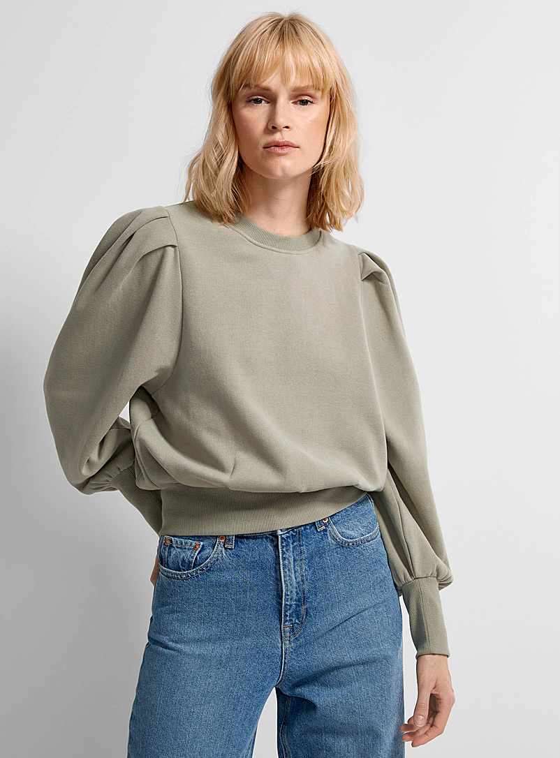 Icône Sage green  Ultra-puff-sleeve sweatshirt for women