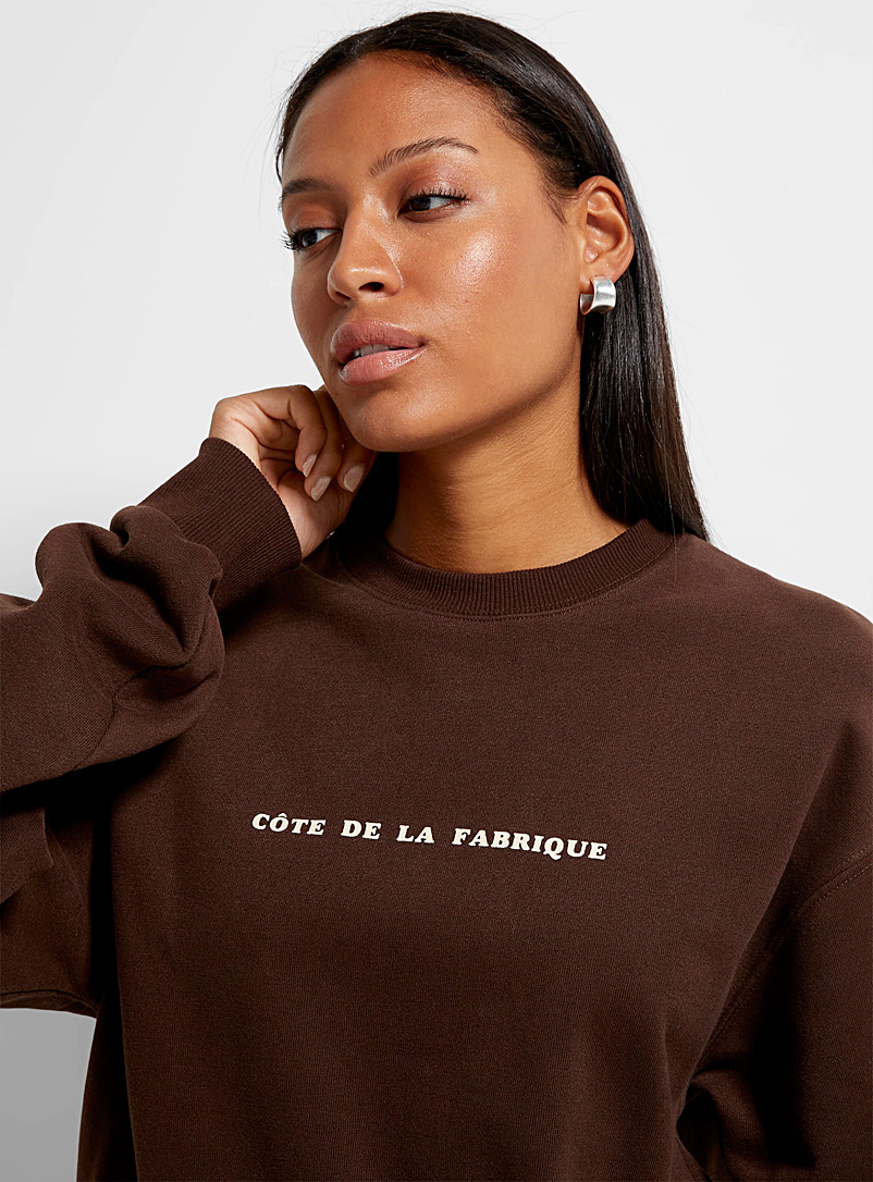 Icône Dark Brown Destination oversized sweatshirt for women