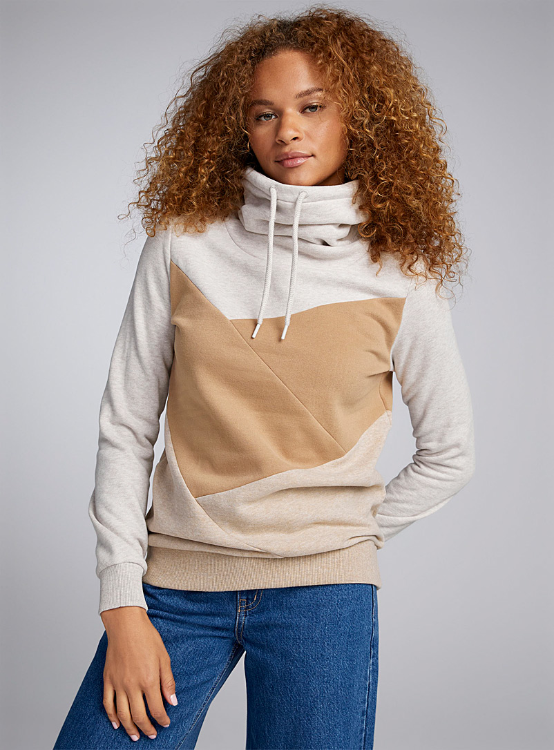 Twik Honey Colour block tunnel-neck sweatshirt for women