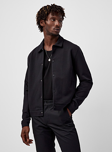 Le 31 Black Structured jersey jacket for men