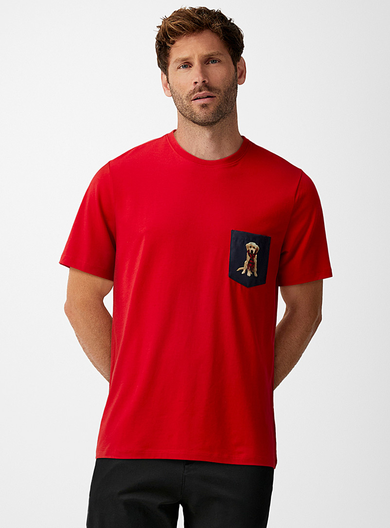 Le 31: Le t-shirt pochette festive Rouge pour homme