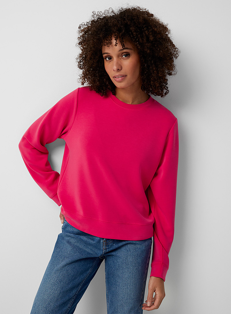 Contemporaine Pink Peachskin crew-neck sweatshirt for women
