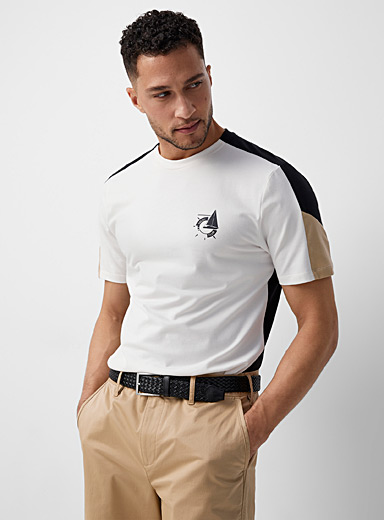 Le T-shirt Running Homme - Kaki / Blanc