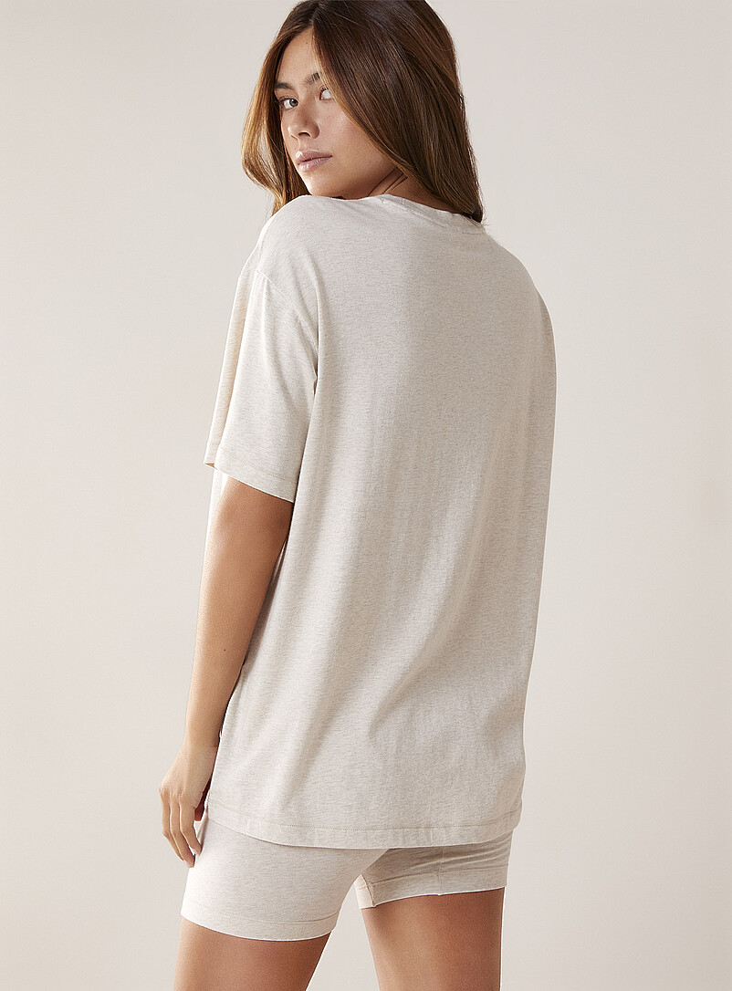 Miiyu x Twik: Le t-shirt ample ultraconfortable Blanc &agrave; motifs pour femme
