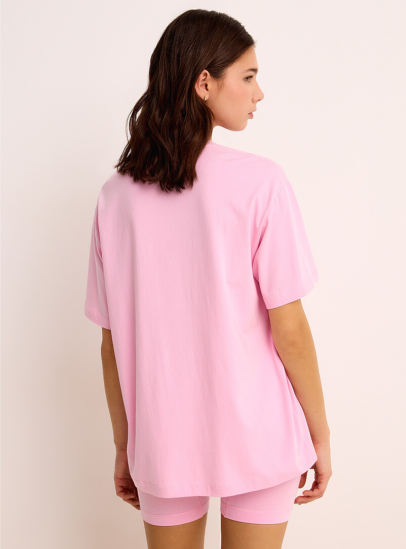 Miiyu x Twik Patterned White Ultra-comfortable loose T-shirt for women