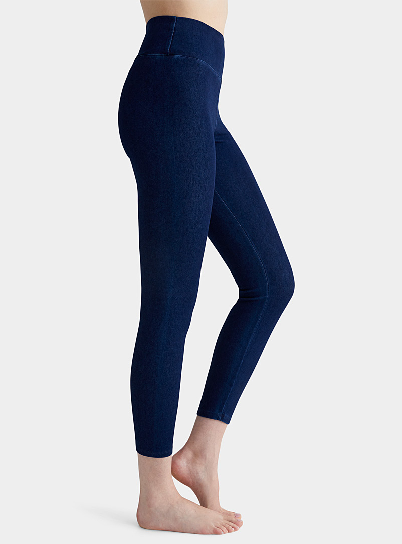 Organic cotton and recycled polyester denim legging